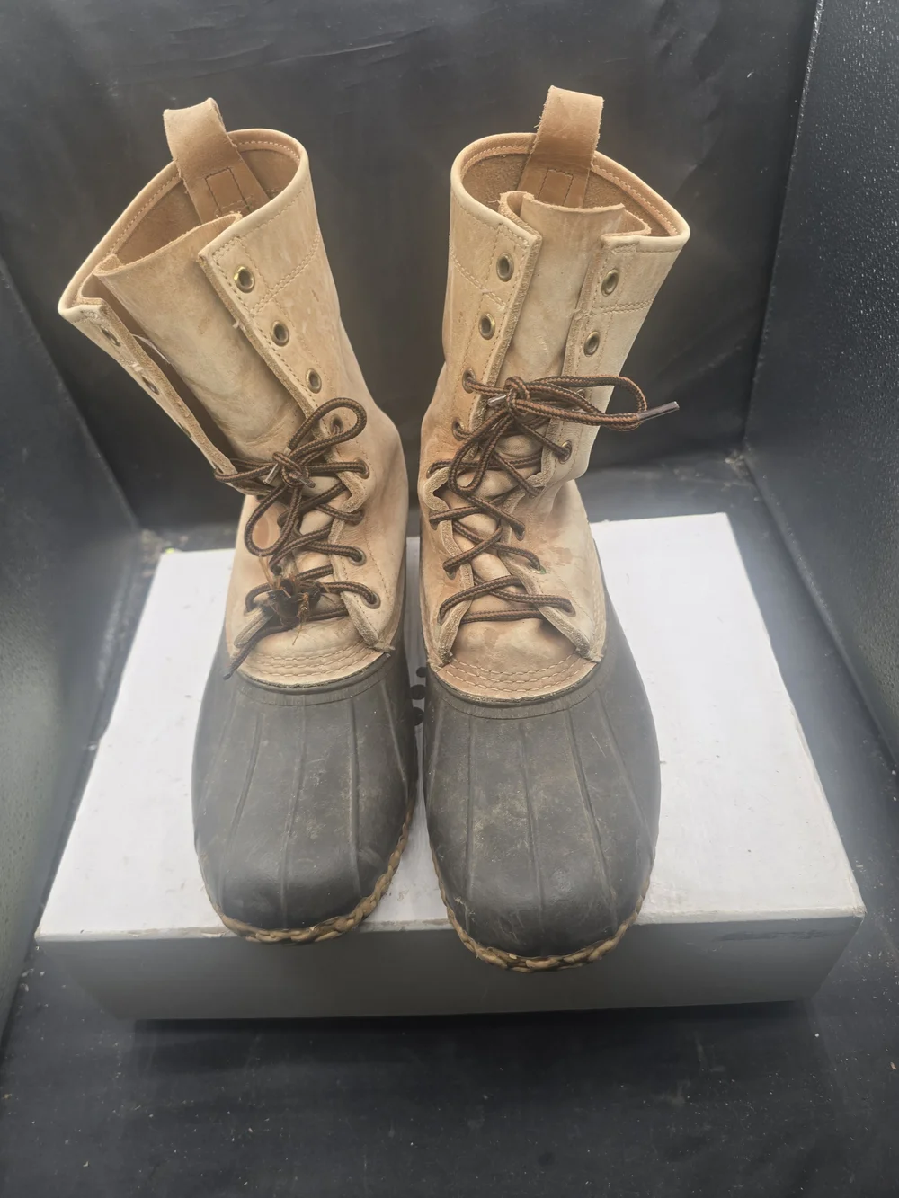 L.L. Bean Tan and Black Men’s Rain & Snow Boots